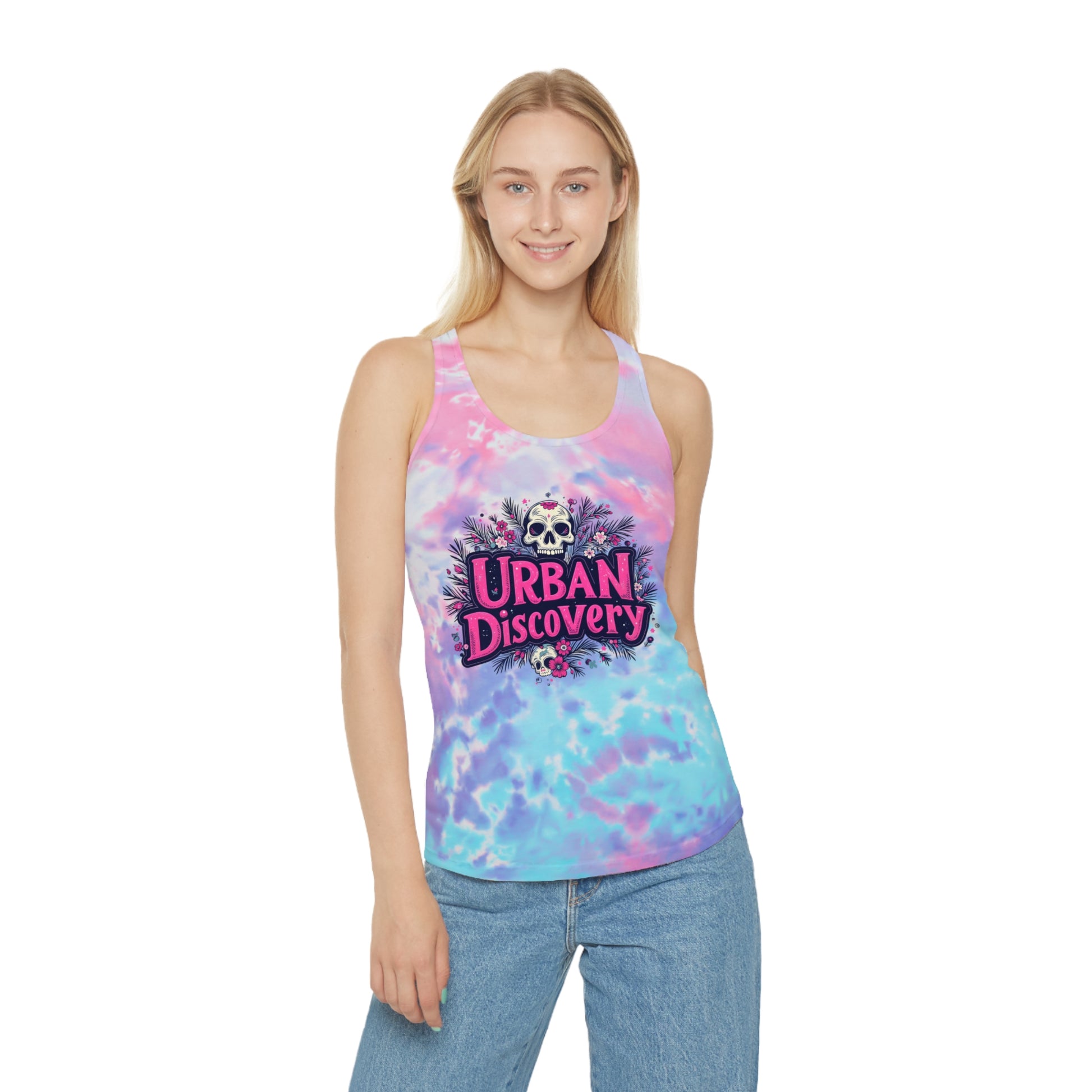 URBAN DISCOVERY PREMIUM Tie Dye Racerback Tank Top