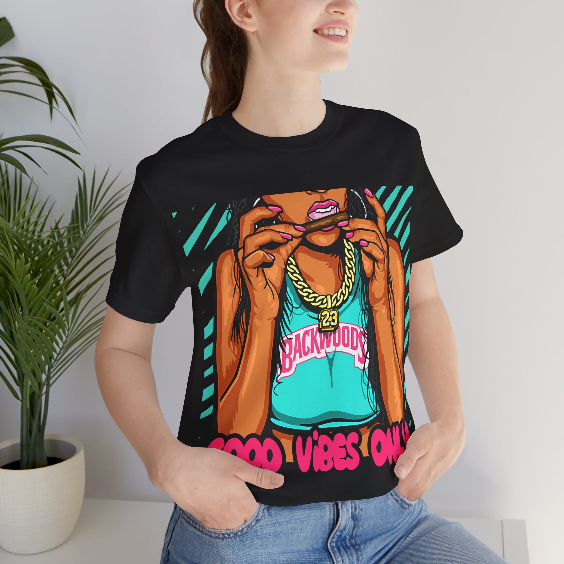 GOOD VIBES ONLY PREMIUM Unisex Jersey Short Sleeve Tee